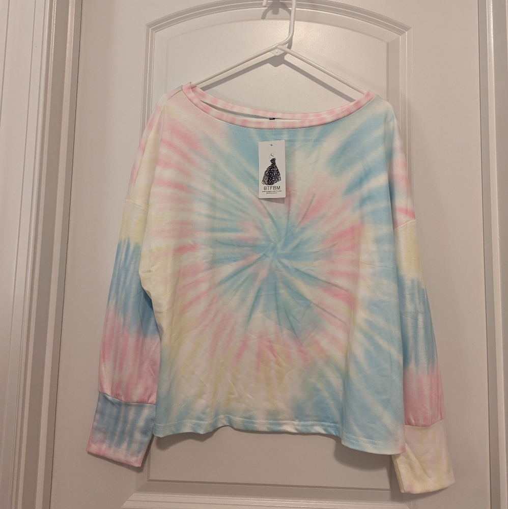 BTFBM Pastel Tie-Dye Top